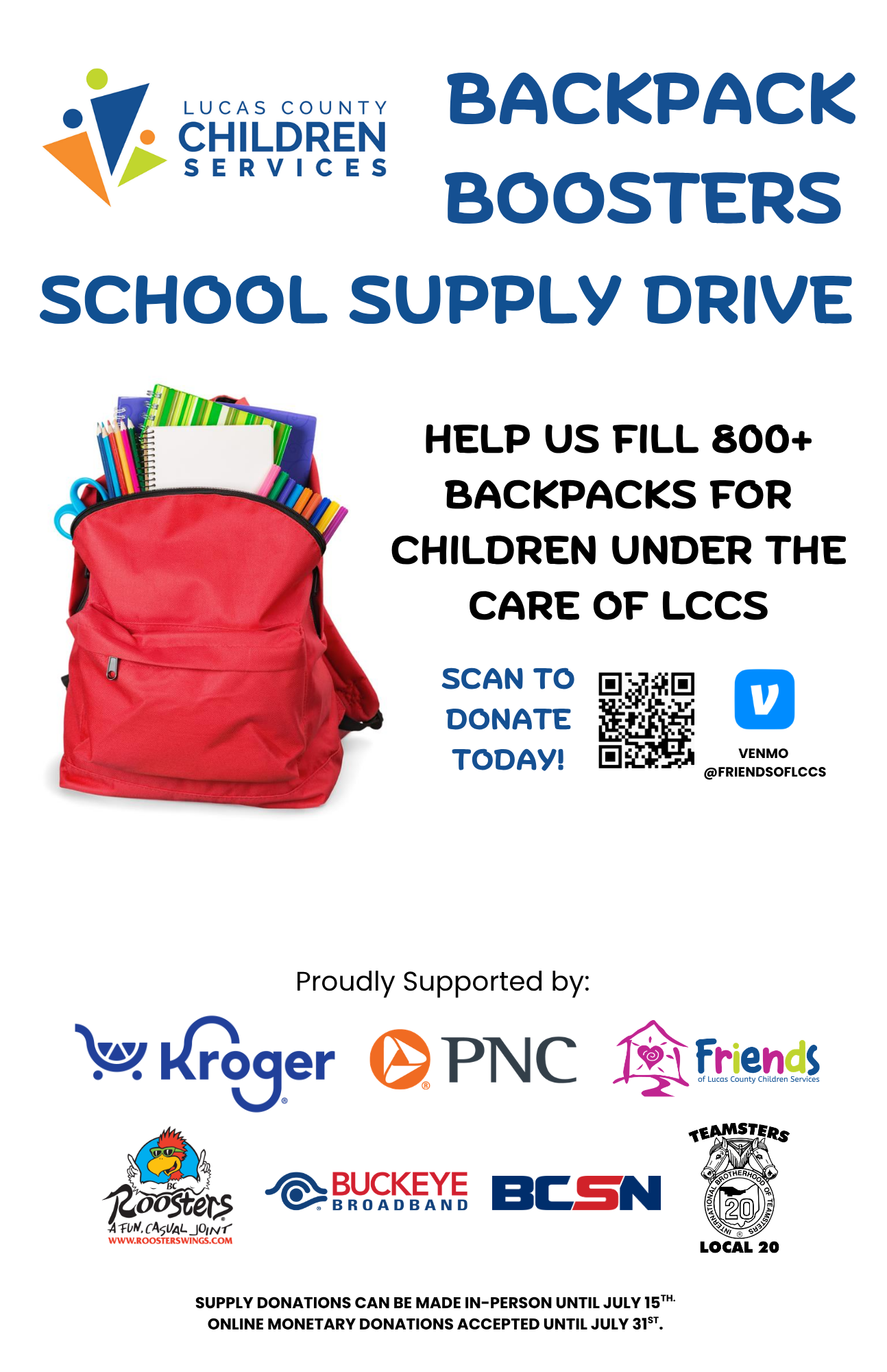 Backpack Drive Flyer